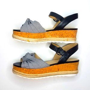 MARC FISHER MFFLINN BLACK FABRIC SANDALS SZ. 10